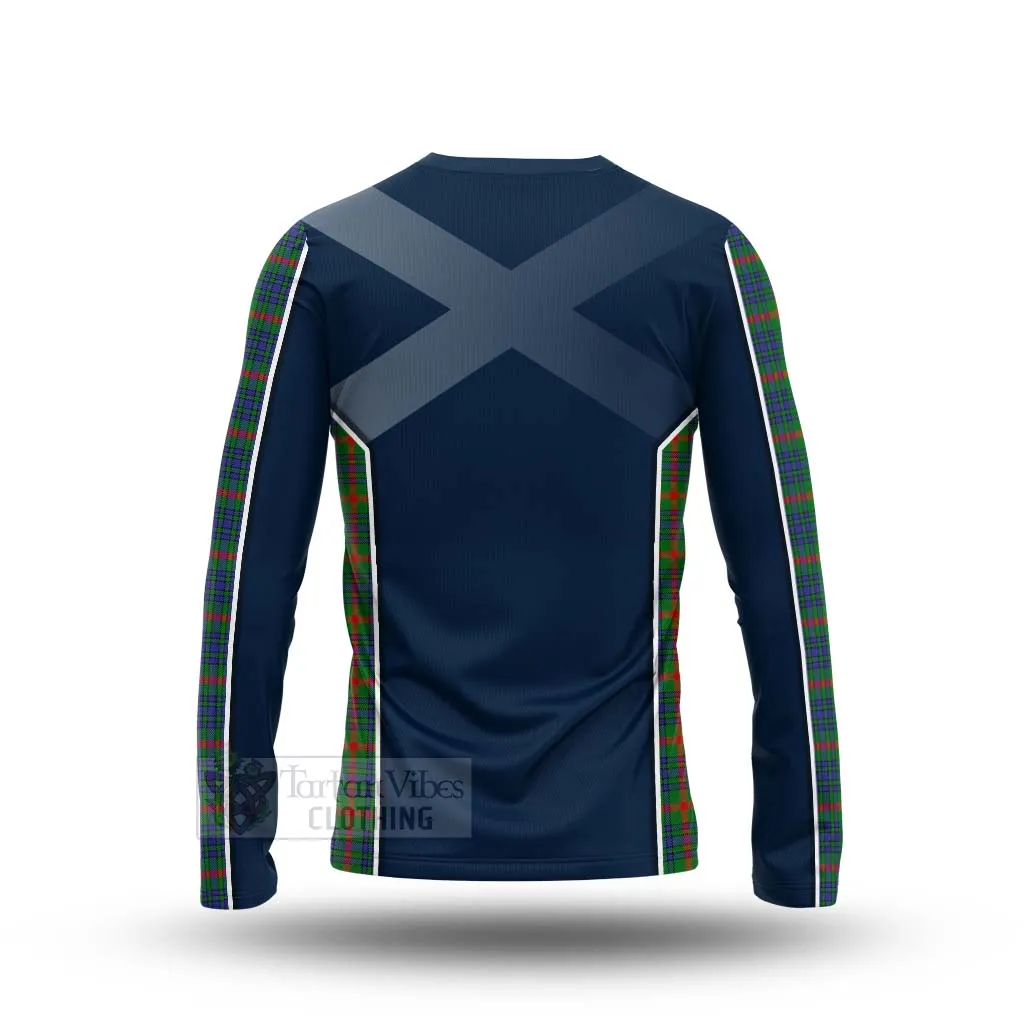 Aiton Tartan Long Sleeve T-Shirt with Family Crest and Scottish Thistle Vibes Sport Style