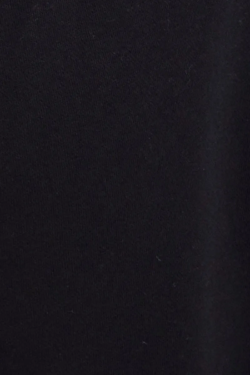 Black Wide Leg Track Pants High Rise