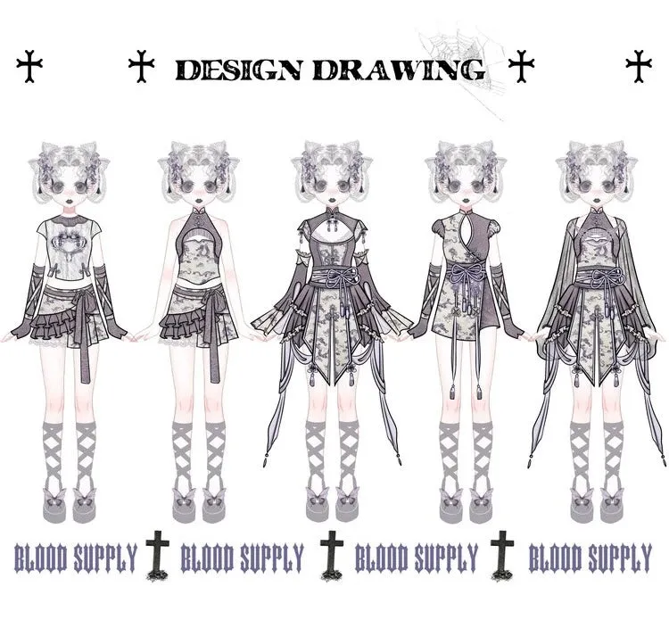 [Blood Supply] Dragon In Wisteria Chinese Lolita Fashion Flower Belt