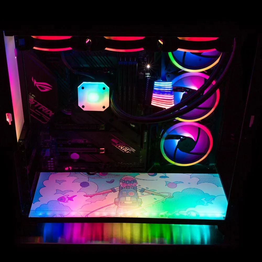 Blue Infinity Lian Li O11 Dynamic and XL Bottom Panel Plate Cover with ARGB LED Lighting