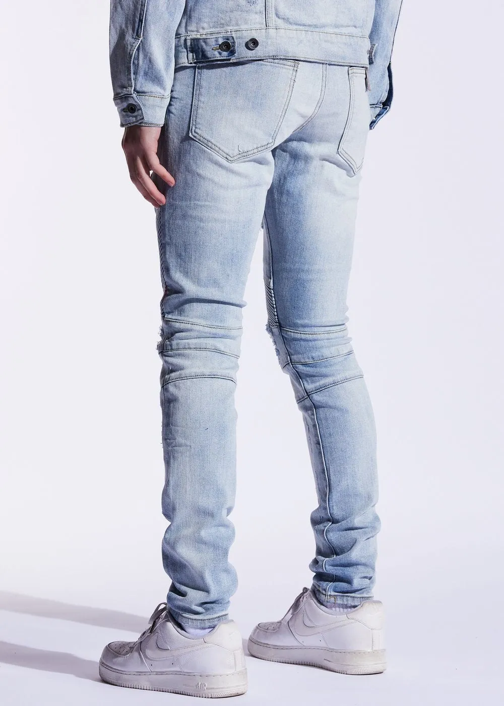 CRYSP DENIM ATLANTIC DENIM MENS -  LIGHT BLUE PATCHWORK