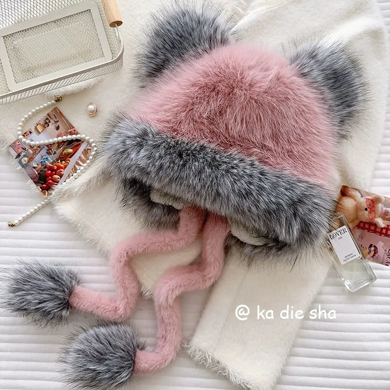 Cute Little Bear Ears Plush Hat