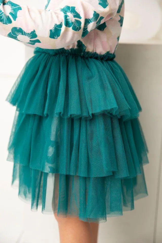Jade Floral Layered Tutu