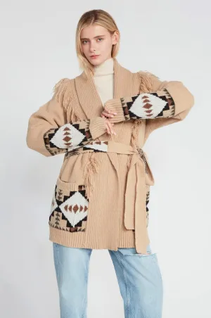 Look By M Aztec Fringe Shawl Cardigan MSF3180