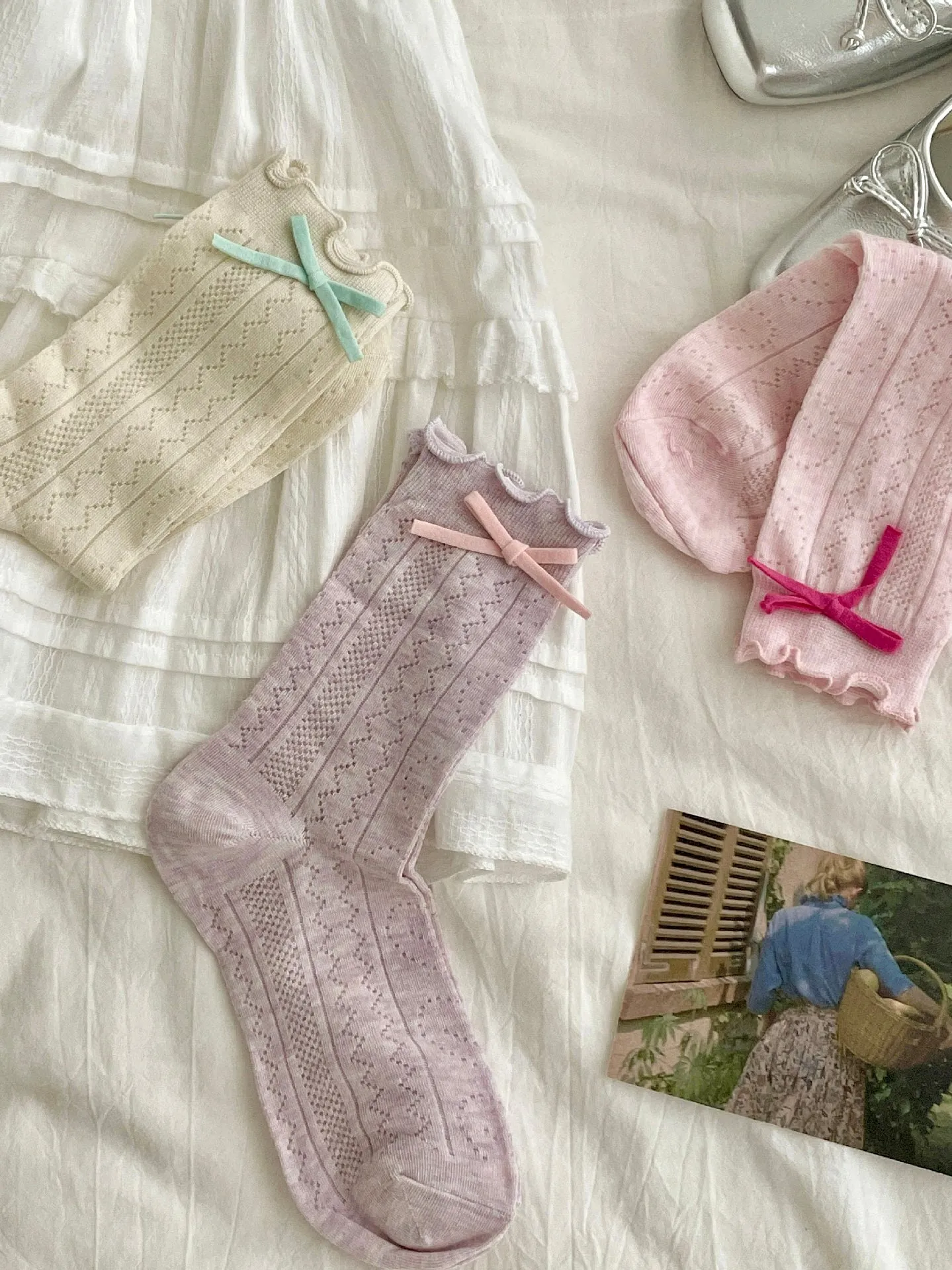 Lucky Girl Ribbon Socks