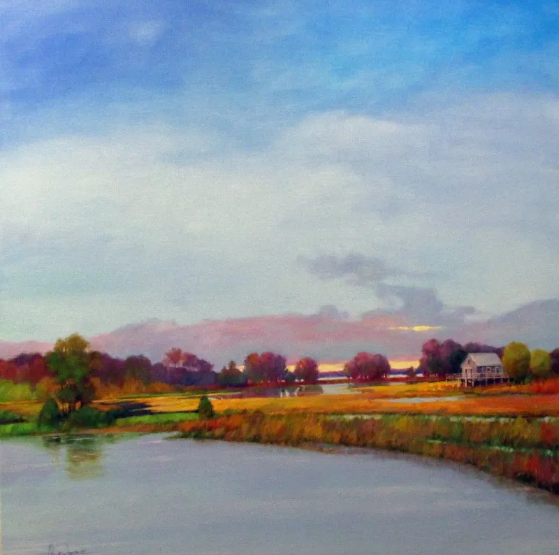 "October, Cape Cod" by Anne Bridge - Coastal Landscape Oil Painting