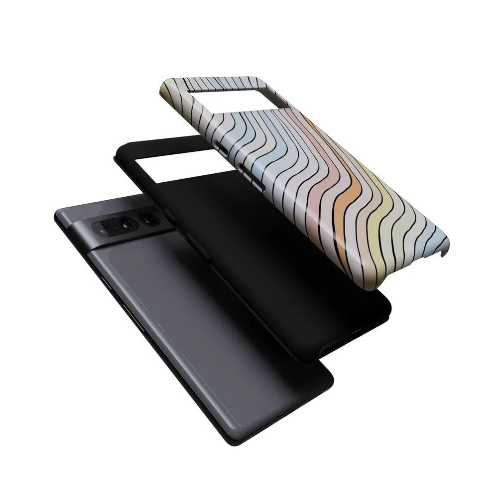 Ride The Wave | Pastel Rainbow Lined Google Pixel Case