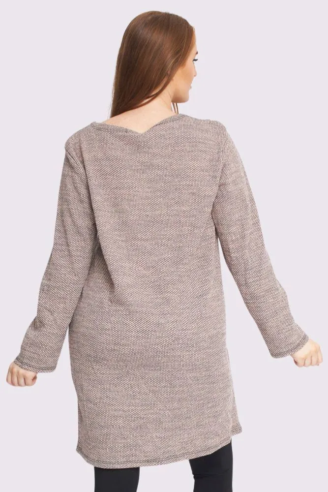 Stitch Pattern Pocket Tunic Top